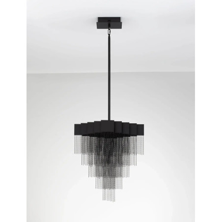 Żyrandol metalowy designerski Vaira LED 3000K 49cm czarny mat