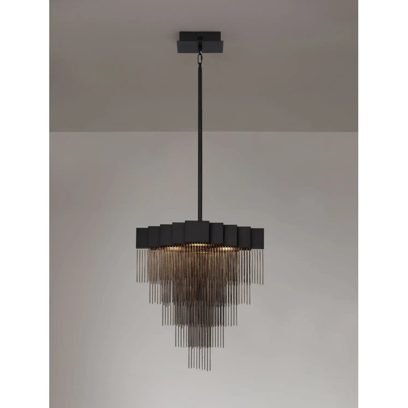 Żyrandol metalowy designerski Vaira LED 3000K 49cm czarny mat