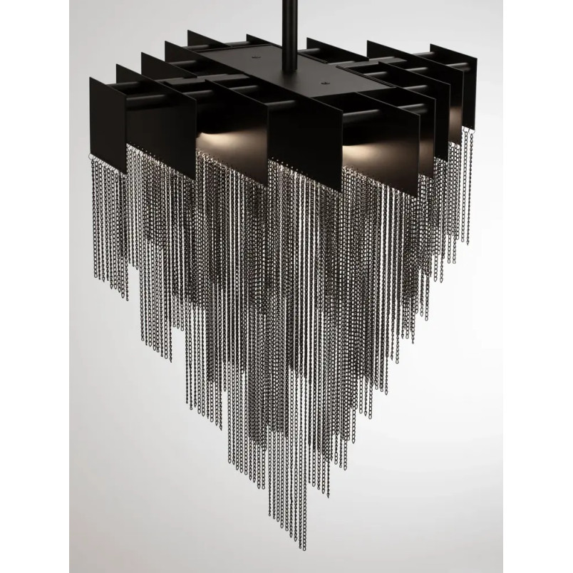 Żyrandol metalowy designerski Vaira LED 3000K 49cm czarny mat