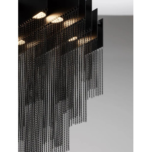 Żyrandol metalowy designerski Vaira LED 3000K 49cm czarny mat