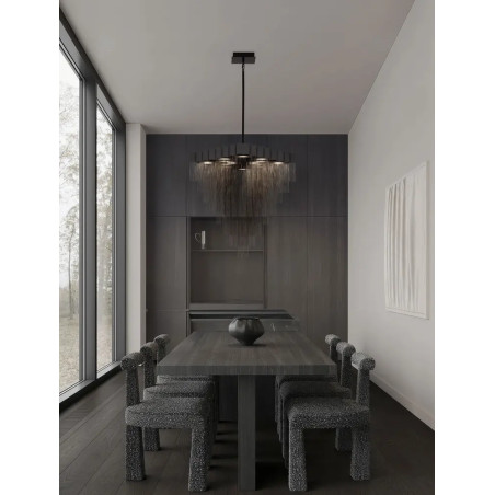 Żyrandol metalowy designerski Vaira LED 3000K 79cm czarny mat