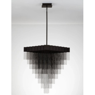 Żyrandol metalowy designerski Vaira LED 3000K 79cm czarny mat