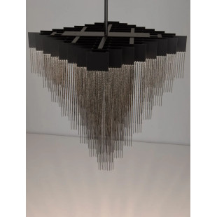Żyrandol metalowy designerski Vaira LED 3000K 79cm czarny mat