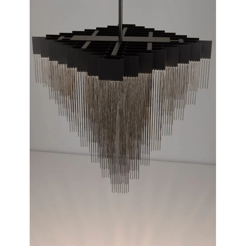 Żyrandol metalowy designerski Vaira LED 3000K 79cm czarny mat