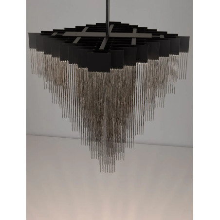 Żyrandol metalowy designerski Vaira LED 3000K 79cm czarny mat