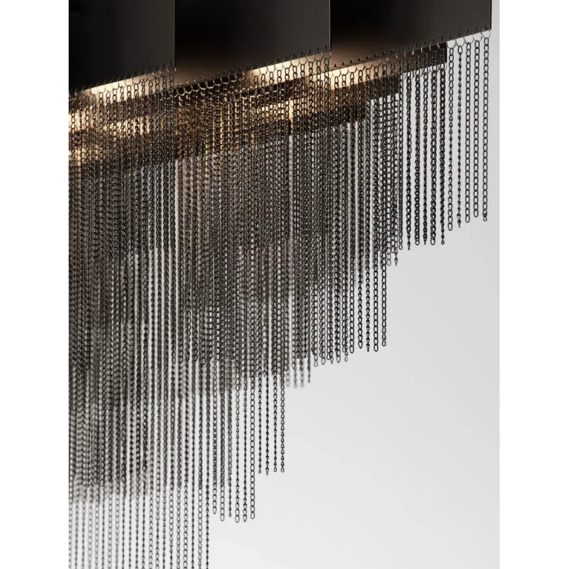 Żyrandol metalowy designerski Vaira LED 3000K 120cm czarny mat