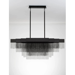 Żyrandol metalowy designerski Vaira LED 3000K 120cm czarny mat