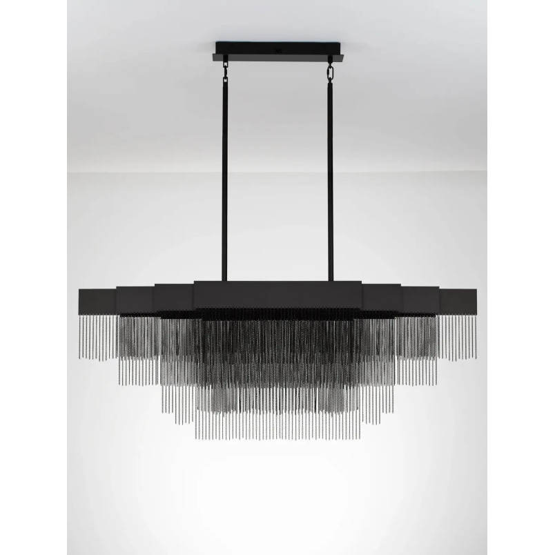 Żyrandol metalowy designerski Vaira LED 3000K 120cm czarny mat