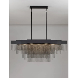 Żyrandol metalowy designerski Vaira LED 3000K 120cm czarny mat