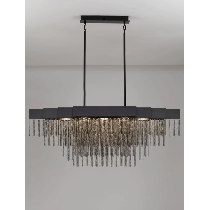 Żyrandol metalowy designerski Vaira LED 3000K 120cm czarny mat