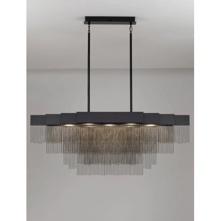 Żyrandol metalowy designerski Vaira LED 3000K 120cm czarny mat