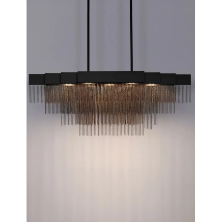 Żyrandol metalowy designerski Vaira LED 3000K 120cm czarny mat