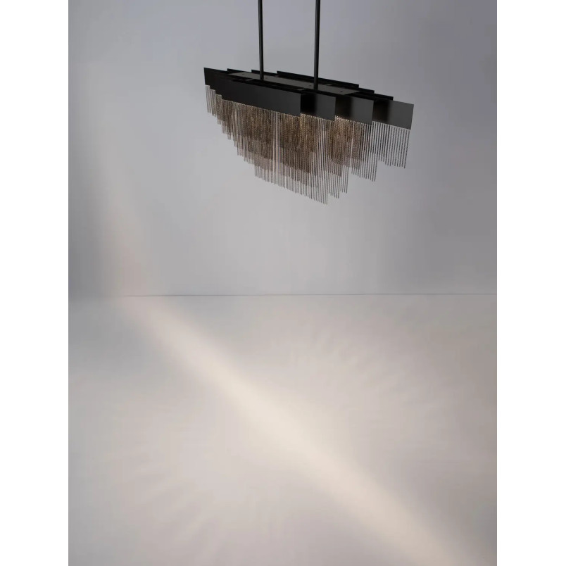 Żyrandol metalowy designerski Vaira LED 3000K 120cm czarny mat