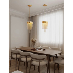 Żyrandol metalowy designerski Vaira LED 3000K 31cm złoty mosiądz