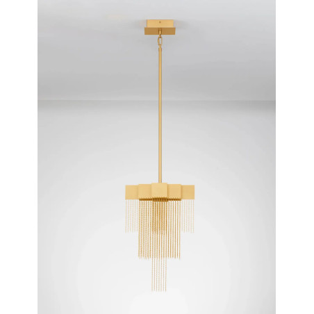 Żyrandol metalowy designerski Vaira LED 3000K 31cm złoty mosiądz