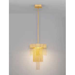 Żyrandol metalowy designerski Vaira LED 3000K 31cm złoty mosiądz