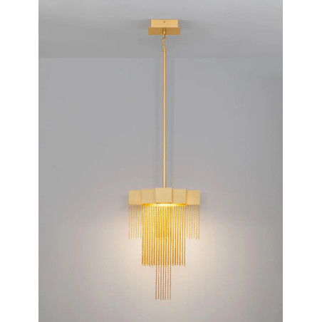 Żyrandol metalowy designerski Vaira LED 3000K 31cm złoty mosiądz