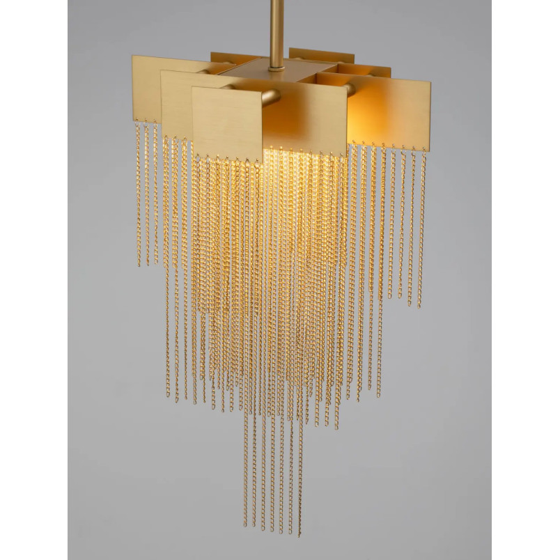 Żyrandol metalowy designerski Vaira LED 3000K 31cm złoty mosiądz