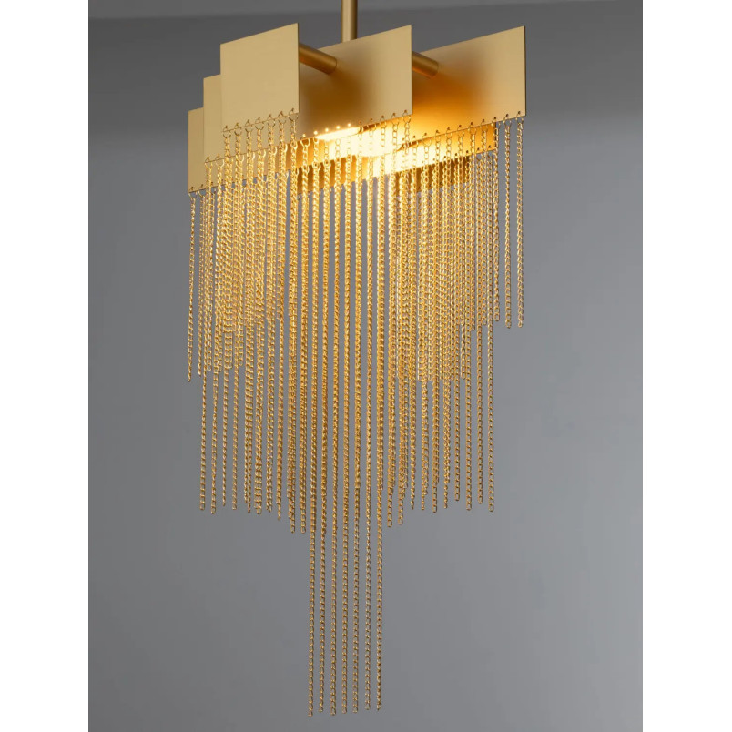 Żyrandol metalowy designerski Vaira LED 3000K 31cm złoty mosiądz