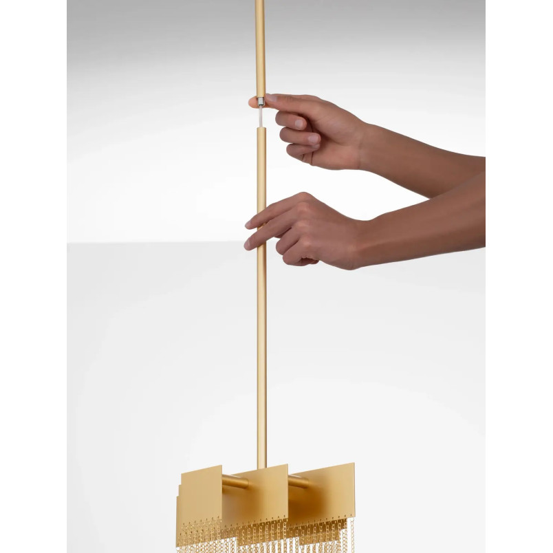 Żyrandol metalowy designerski Vaira LED 3000K 31cm złoty mosiądz
