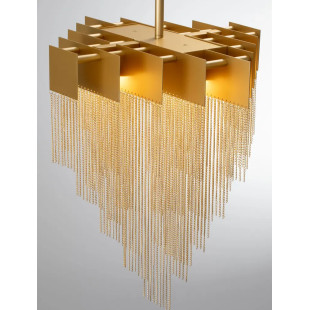 Żyrandol metalowy designerski Vaira LED 3000K 49cm złoty mosiądz