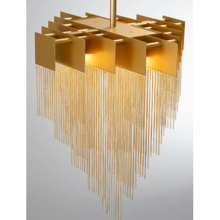 Żyrandol metalowy designerski Vaira LED 3000K 49cm złoty mosiądz