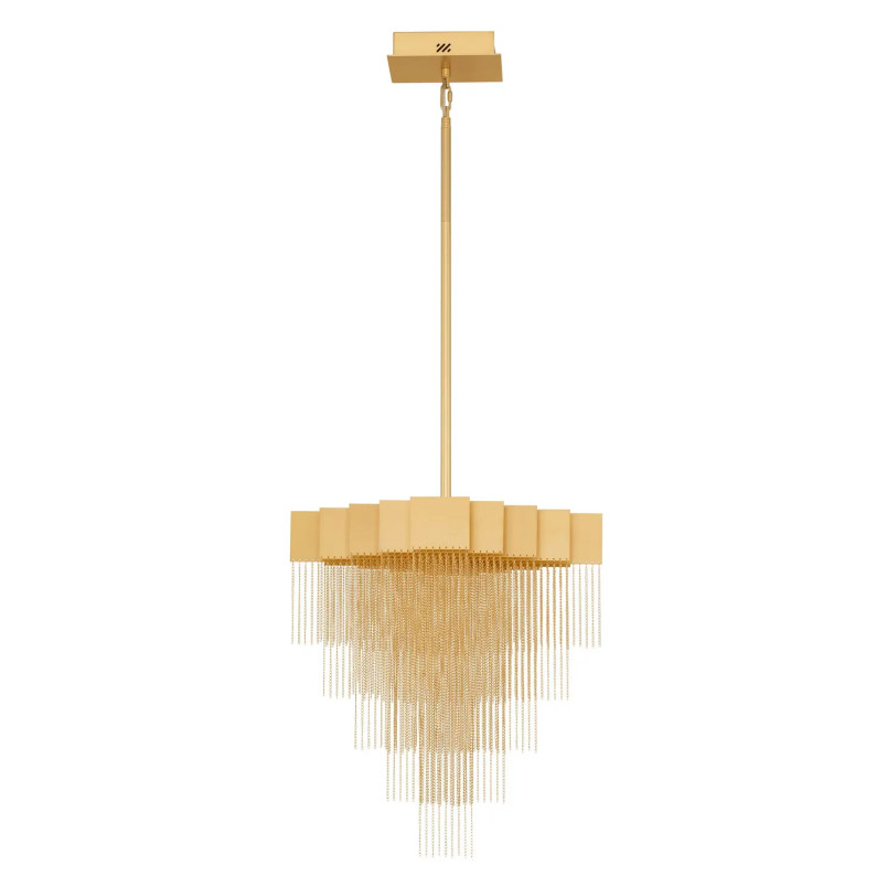 Żyrandol metalowy designerski Vaira LED 3000K 49cm złoty mosiądz