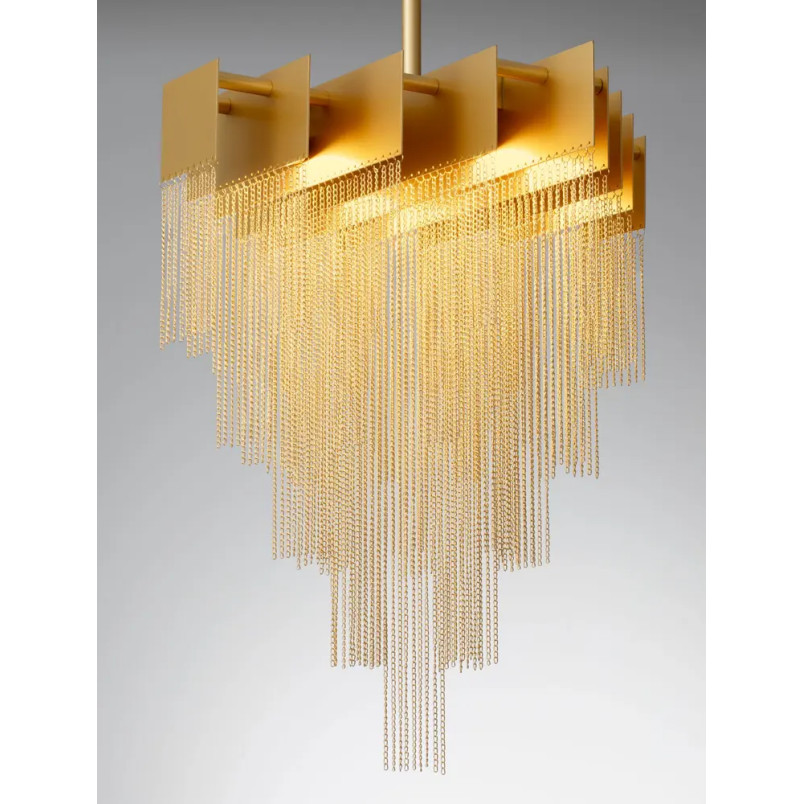 Żyrandol metalowy designerski Vaira LED 3000K 49cm złoty mosiądz