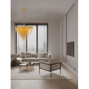 Żyrandol metalowy designerski Vaira LED 3000K 79cm złoty mosiądz