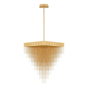 Żyrandol metalowy designerski Vaira LED 3000K 79cm złoty mosiądz
