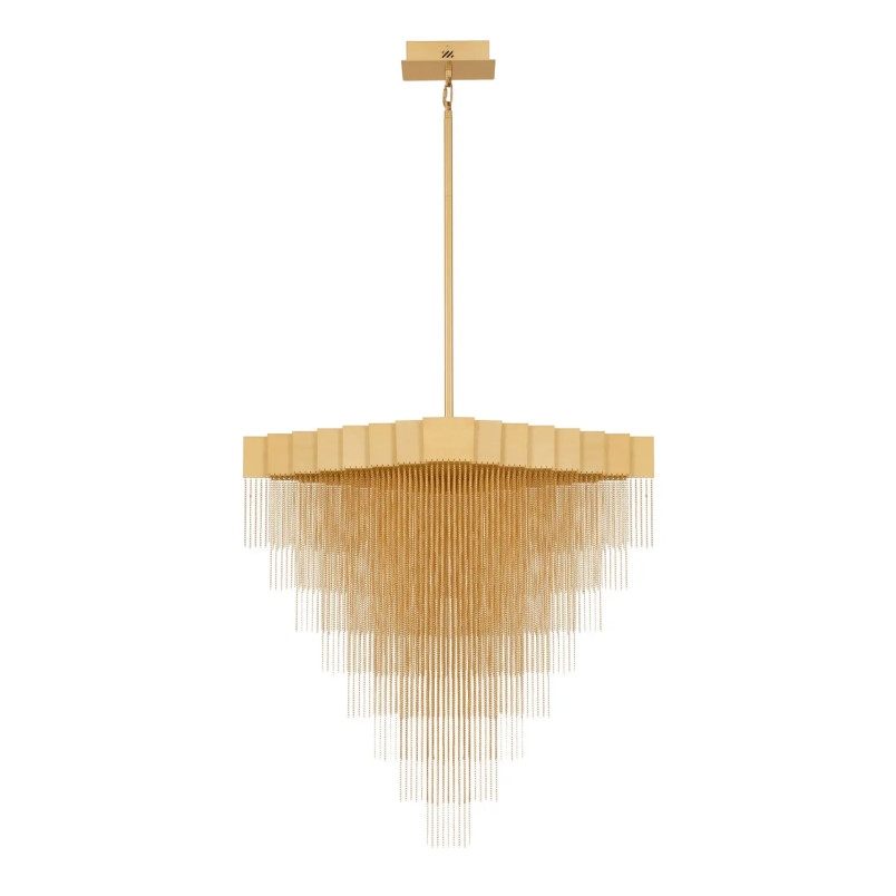 Żyrandol metalowy designerski Vaira LED 3000K 79cm złoty mosiądz