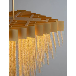Żyrandol metalowy designerski Vaira LED 3000K 79cm złoty mosiądz