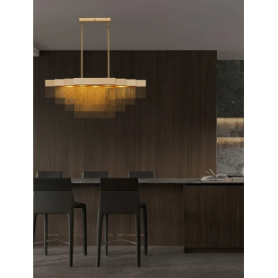 Żyrandol metalowy designerski Vaira LED 3000K 120cm złoty mosiądz