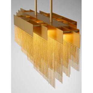 Żyrandol metalowy designerski Vaira LED 3000K 120cm złoty mosiądz