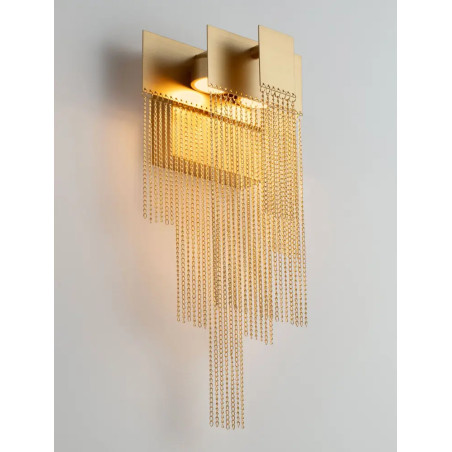 Kinkiet metalowy designerski Vaira LED 3000K złoty mosiądz