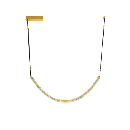 Lampa wisząca kryształowa Zaura LED 3000K 120cm złoty / czarny pasek skórzany