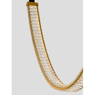 Lampa wisząca kryształowa Zaura Long LED 3000K 120cm złoty / czarny pasek skórzany