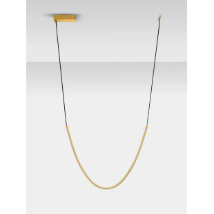 Lampa wisząca kryształowa 3 punktowa Zaura LED 3000K 120cm złoty / czarny pasek skórzany