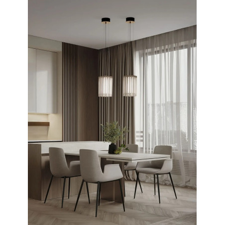Lampa wisząca szklana hampton Sool LED 3000K 22cm antyczny mosiądz / przeźroczysty