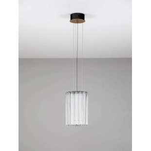 Lampa wisząca szklana hampton Sool LED 3000K 22cm antyczny mosiądz / przeźroczysty
