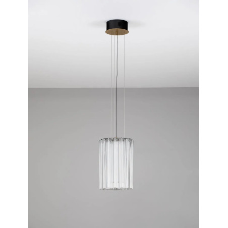 Lampa wisząca szklana hampton Sool LED 3000K 22cm antyczny mosiądz / przeźroczysty
