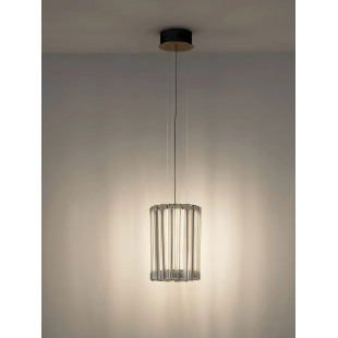 Lampa wisząca szklana hampton Sool LED 3000K 22cm antyczny mosiądz / przeźroczysty