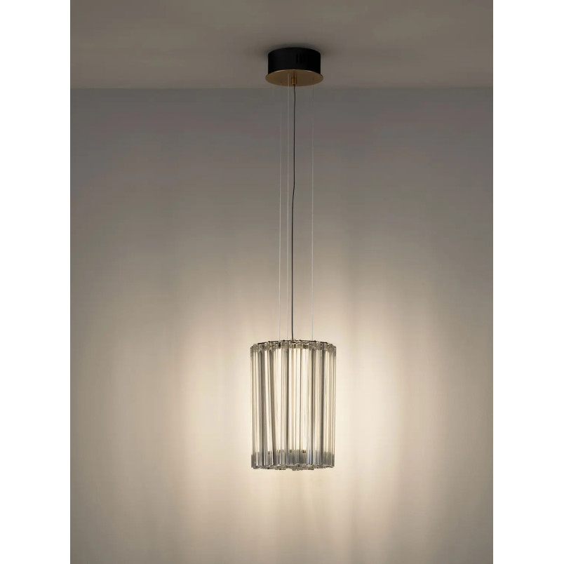 Lampa wisząca szklana hampton Sool LED 3000K 22cm antyczny mosiądz / przeźroczysty