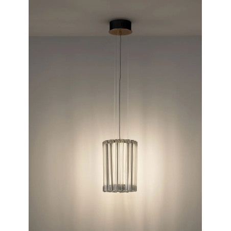 Lampa wisząca szklana hampton Sool LED 3000K 22cm antyczny mosiądz / przeźroczysty