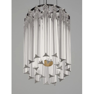 Lampa wisząca szklana hampton Sool LED 3000K 22cm antyczny mosiądz / przeźroczysty