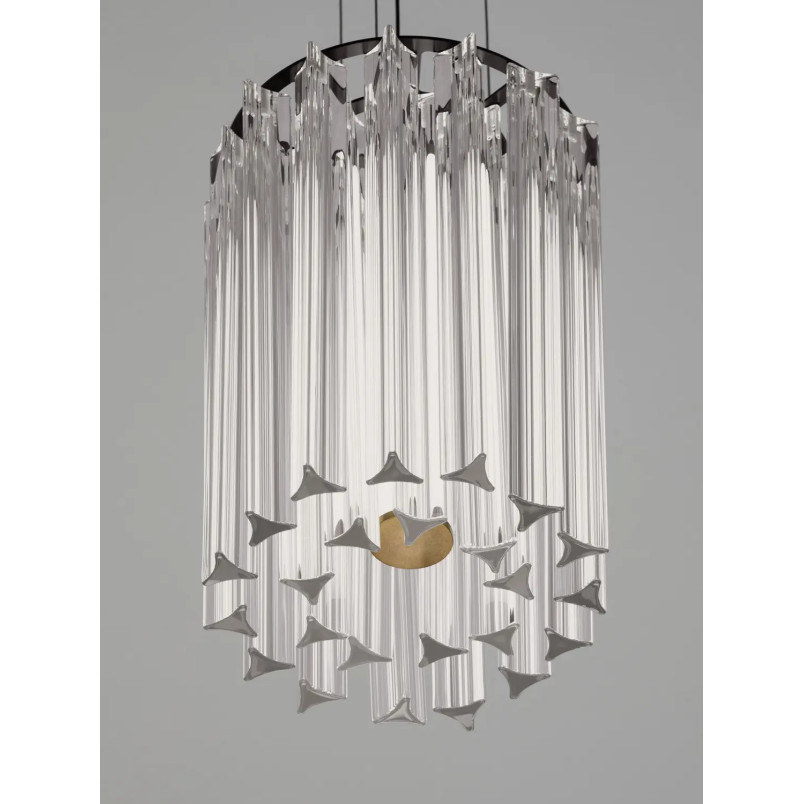 Lampa wisząca szklana hampton Sool LED 3000K 22cm antyczny mosiądz / przeźroczysty