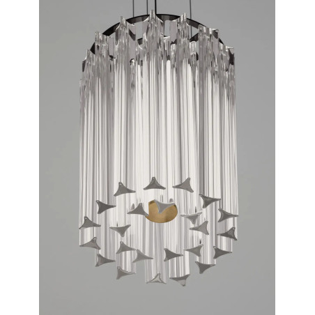 Lampa wisząca szklana hampton Sool LED 3000K 22cm antyczny mosiądz / przeźroczysty