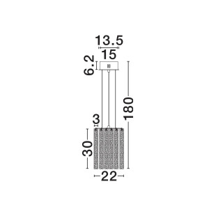 Lampa wisząca szklana hampton Sool LED 3000K 22cm antyczny mosiądz / przeźroczysty