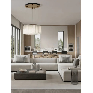 Lampa wisząca szklana hampton Sool LED 3000K 68cm antyczny mosiądz / przeźroczysty