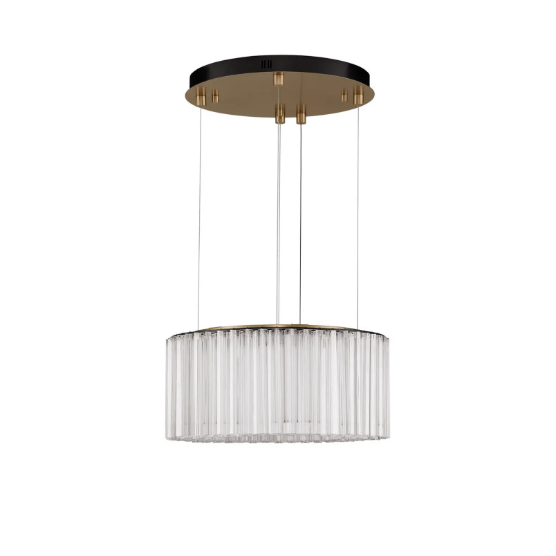 Lampa wisząca szklana hampton Sool LED 3000K 68cm antyczny mosiądz / przeźroczysty